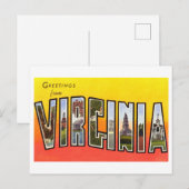 Carte Postale Salutations vintages de Virginie (Devant / Derrière)