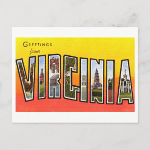 Carte Postale Salutations vintages de Virginie
