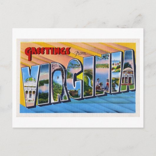 Carte Postale Salutations vintages de Virginie (Devant)