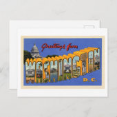 Carte Postale Salutations vintages de Washington DC (Devant / Derrière)