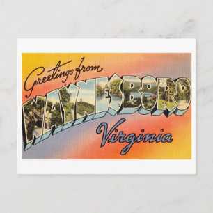 Carte Postale Salutations vintages de Waynesboro, Virginie