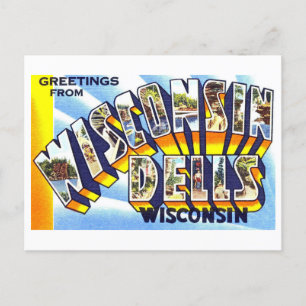 Carte Postale Salutations vintages de Wisconsin Dells