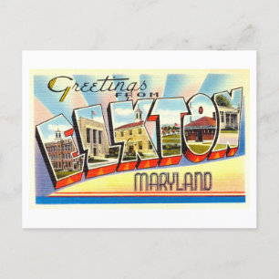 Carte Postale Salutations vintages d'Elkton, Maryland