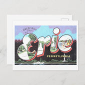 Carte Postale Salutations vintages d'Erie, Pennsylvanie (Devant / Derrière)
