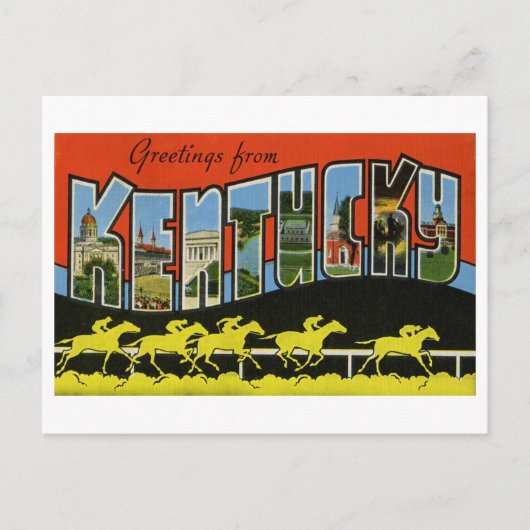 Carte Postale Salutations vintages du Kentucky (Devant)
