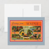 Carte Postale Salutations vintages du Maine (Devant / Derrière)