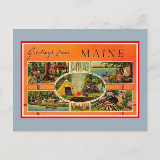 Carte Postale Salutations vintages du Maine (Devant)