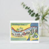 Carte Postale Salutations vintages du Massachusetts (Debout devant)