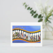 Carte Postale Salutations vintages du Massachusetts (Debout devant)
