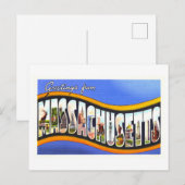 Carte Postale Salutations vintages du Massachusetts (Devant / Derrière)