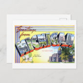 Carte Postale Salutations vintages du Michigan (Devant / Derrière)