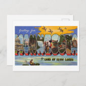 Carte Postale Salutations vintages du Minnesota (Devant / Derrière)