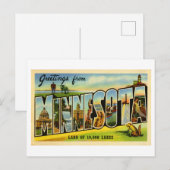 Carte Postale Salutations vintages du Minnesota (Devant / Derrière)