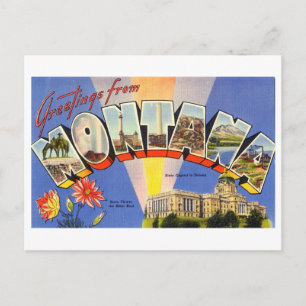 Carte Postale Salutations vintages du Montana