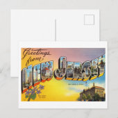 Carte Postale Salutations vintages du New Jersey (Devant / Derrière)