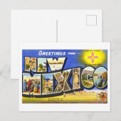 Carte Postale Salutations vintages du Nouveau-Mexique (Devant / Derrière)
