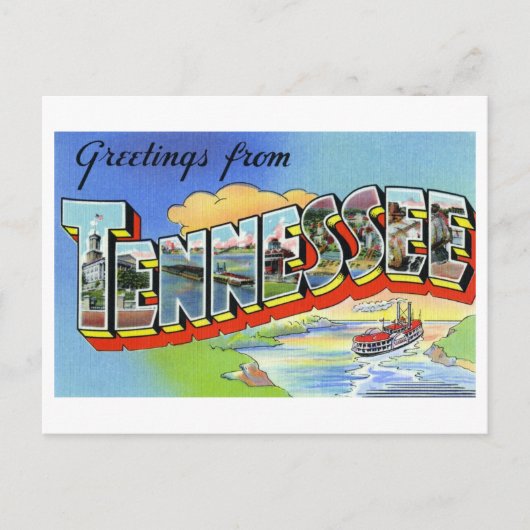 Carte Postale Salutations vintages du Tennessee (Devant)