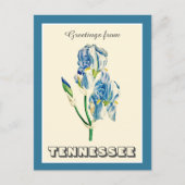Carte Postale Salutations vintages du Tennessee Blue Iris (Devant)