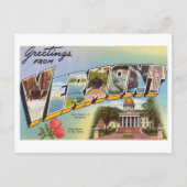 Carte Postale Salutations vintages du Vermont (Devant)