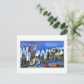 Carte Postale Salutations vintages du Wisconsin (Debout devant)