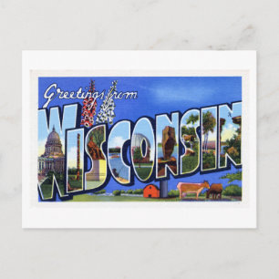 Carte Postale Salutations vintages du Wisconsin