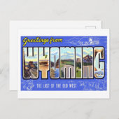 Carte Postale Salutations vintages du Wyoming (Devant / Derrière)