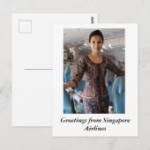CARTE POSTALE SALUTIONS DE SINGAPOUR AIRLINES (Devant / Derrière)