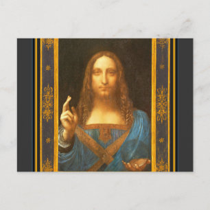 Carte Postale Salvator Mundi 1500 Léonard de Vinci Beaux-Arts