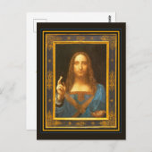 Carte Postale Salvator Mundi c 1500 Leonardo da Vinci Art (Devant / Derrière)