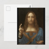 Carte Postale Salvator Mundi par Leonardo da Vinci circa 1500 (Devant / Derrière)
