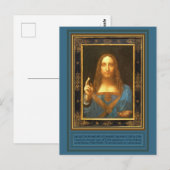 Carte Postale Salvator Mundi par Leonardo da Vinci vers 1500 (Devant / Derrière)