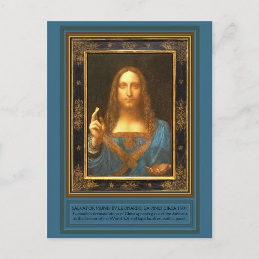 Carte Postale Salvator Mundi par Leonardo da Vinci vers 1500 (Devant)