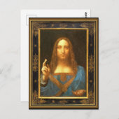 Carte Postale Salvator Mundi par Leonardo da Vinci vers 1500 (Devant / Derrière)
