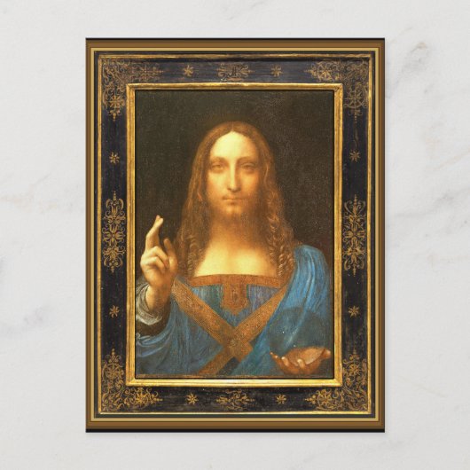 Carte Postale Salvator Mundi par Leonardo da Vinci vers 1500 (Devant)
