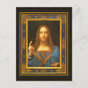 Carte Postale Salvator Mundi vers 1500 Léonard de Vinci Beaux-Ar