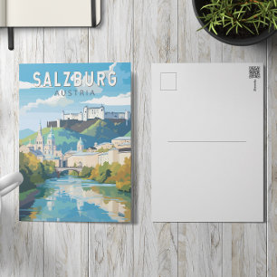 Carte Postale Salzbourg Autriche Voyage Art Vintage