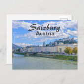 Carte Postale Salzbourg with the Castle à Austria (Devant / Derrière)