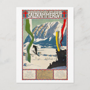 Carte Postale Salzkammergut Autriche Poster vintage restauré