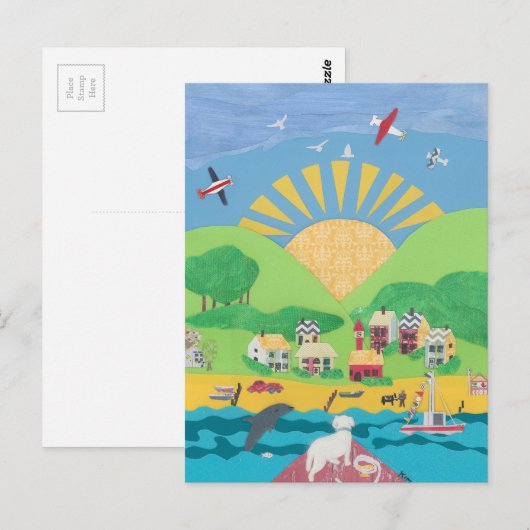 Carte Postale Sam sur le bateau (Devant / Derrière)