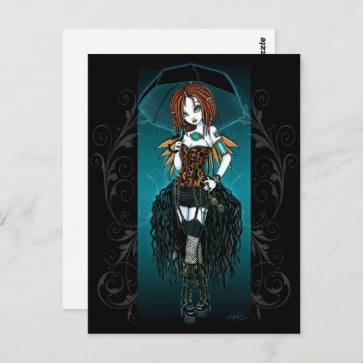Carte postale "Samara" Steampunk Cyber Fairy (Devant / Derrière)