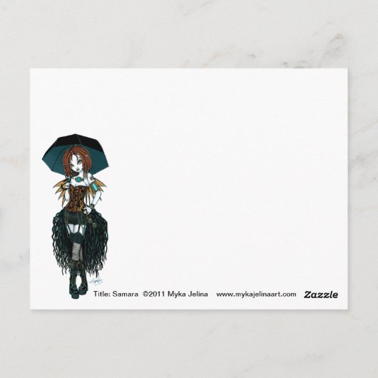 Carte postale "Samara" Steampunk Cyber Fairy (Dos)
