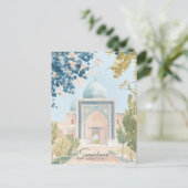 Carte Postale Samarkand Ouzbékistan Gouache Illustration Voyage (Debout devant)