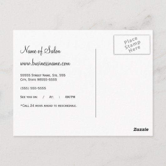 Carte Postale Samba Red Houndstooth Rappel de rendez-vous (Dos)