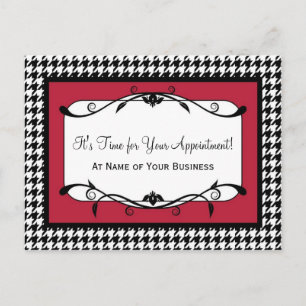 Carte Postale Samba Red Houndstooth Rappel de rendez-vous