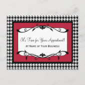 Carte Postale Samba Red Houndstooth Rappel de rendez-vous (Devant)