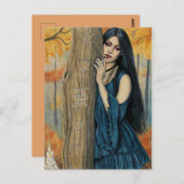 Carte Postale Samhain Gothic Automne Sorcière Imaginaire Art Car (Devant / Derrière)