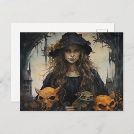 Carte postale Samhain Witch (Devant / Derrière)