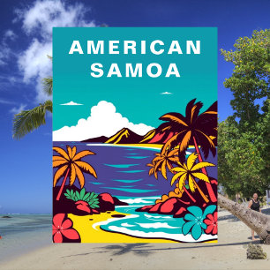 Carte Postale Samoa américaines rétro USA voyage vintage
