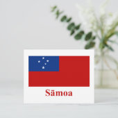 Carte Postale Samoa Drapeau avec nom dans Samoan (Debout devant)