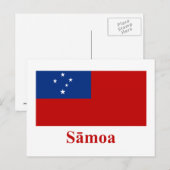 Carte Postale Samoa Drapeau avec nom dans Samoan (Devant / Derrière)